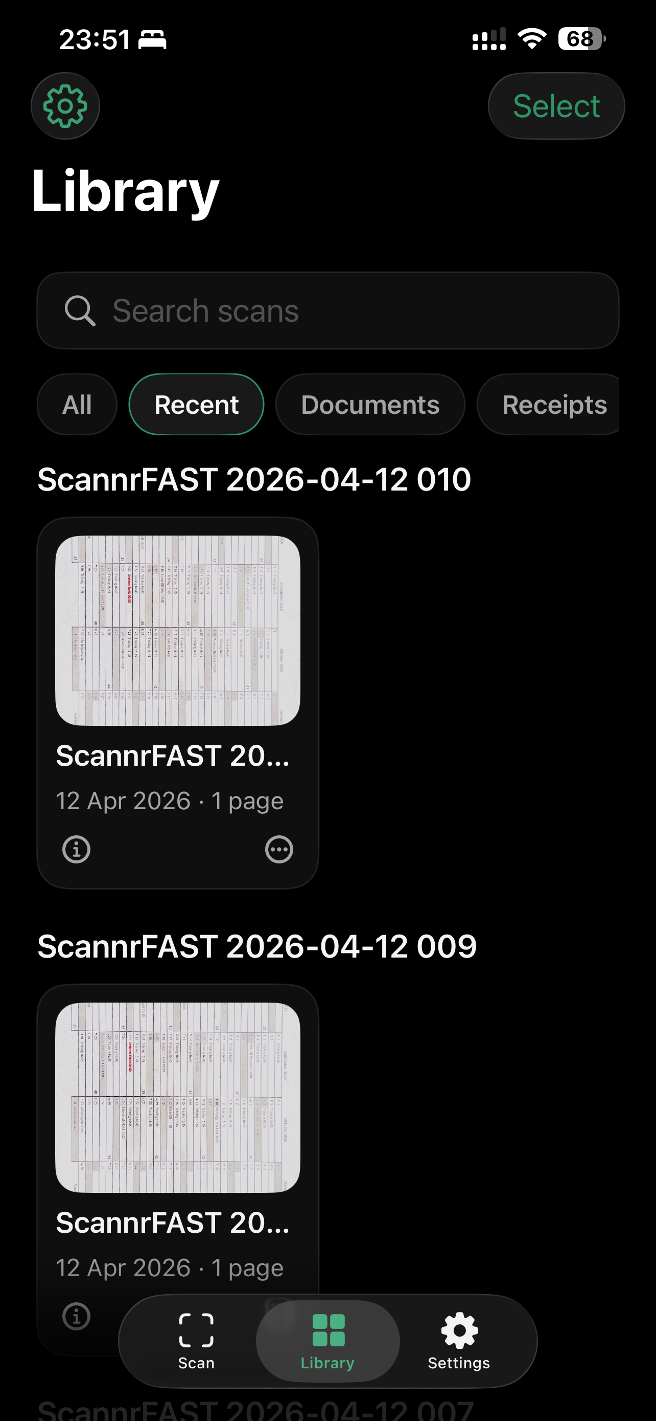 ScannrFAST library screenshot